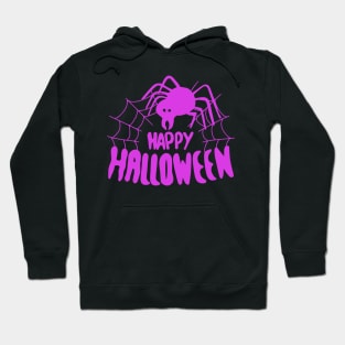 Happy Halloween Spider web pink Hoodie